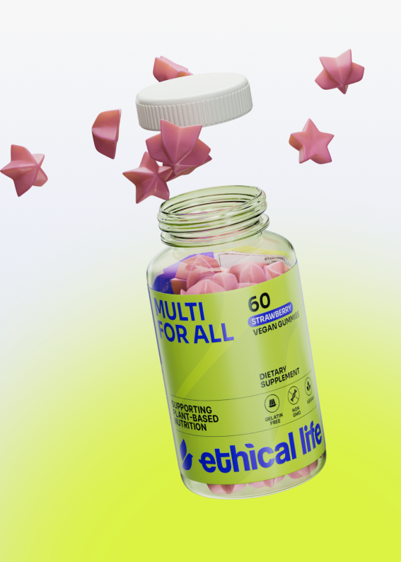 Multi for all vegan gummies bottle
